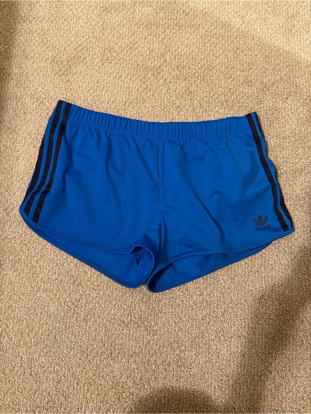 adidas Royal Blue Athletic Shorts with Black Stripes